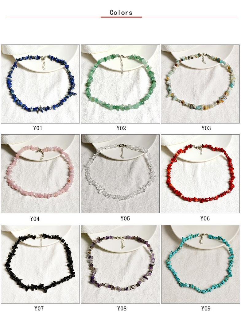 Crushed Crystal Handmade Beaded Necklace - Versatile Spring/Summer Beach Style for Women