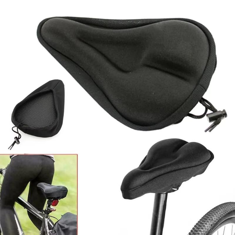 1/2/3pcs Bicycle Saddle 3D Seat Cover Padded Wide Gel Soft Pad Exercise Seat Cushion Wide Foam Mountain Bicycle Seat Cushion