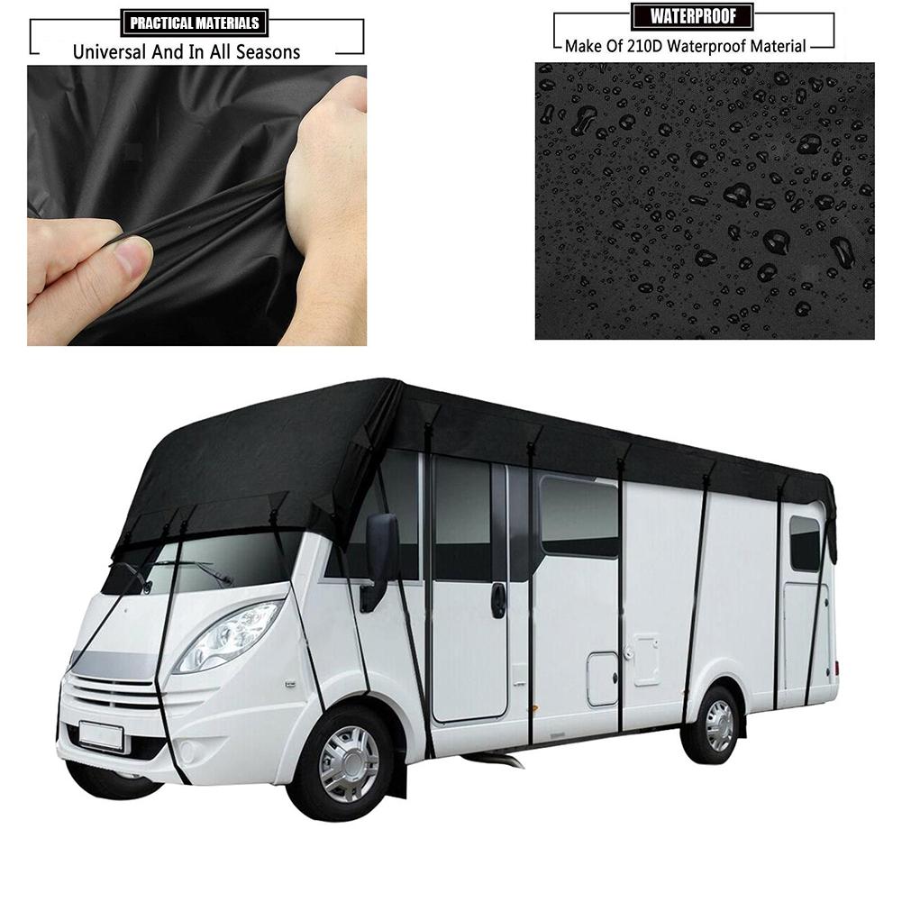 NEW Waterproof Upgraded RV Roof Cover Collapsible Tarpaulin Protective For RV Camper Travel Windproof Dustproof Sunshade