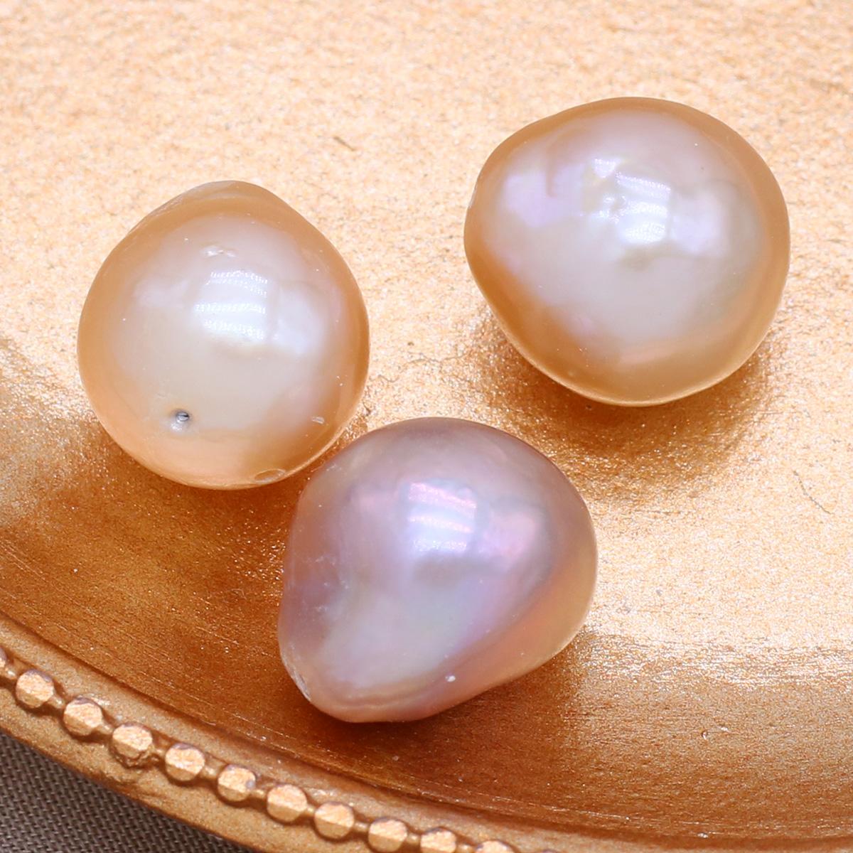 

Set of 3 Natural Freshwater Irregular Pearl Beads for DIY Jewelry AVE 3Pcs
