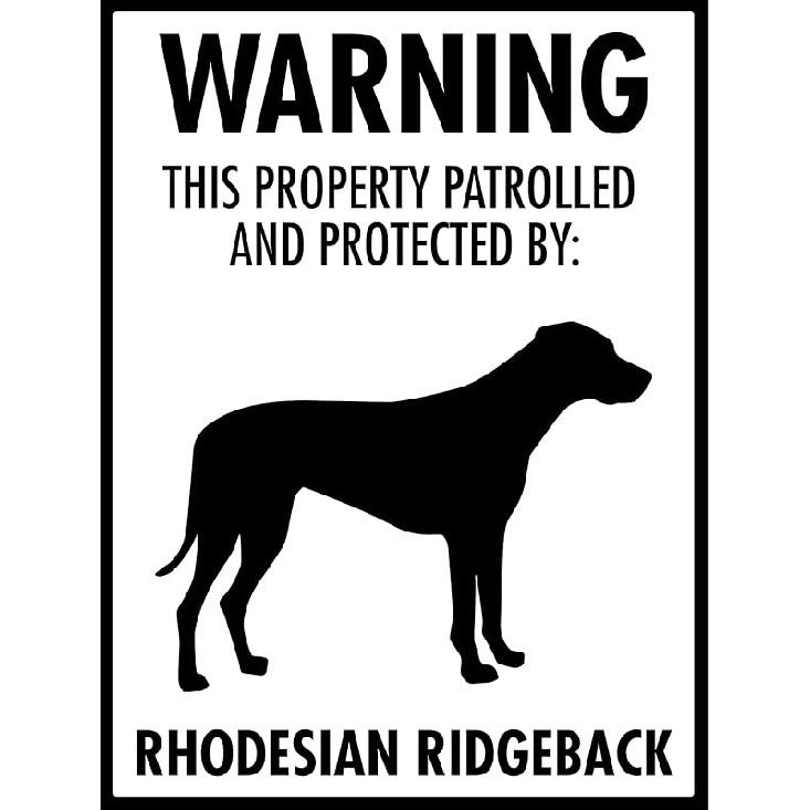 

Внимание Эта собственность патрулируется и охраняется животным родезийский риджбек Металлическая жестяная табличка 12 x 16 дюймов Предупреждение для двора, офиса, улицы и 8 x12 /20x30cm