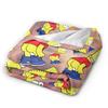 S-Simpsons Yellow Character Art Blankets Spring  Cozy Throw Blanket For Adults Girls Bedroom Flannel Bedspread Bed Cover