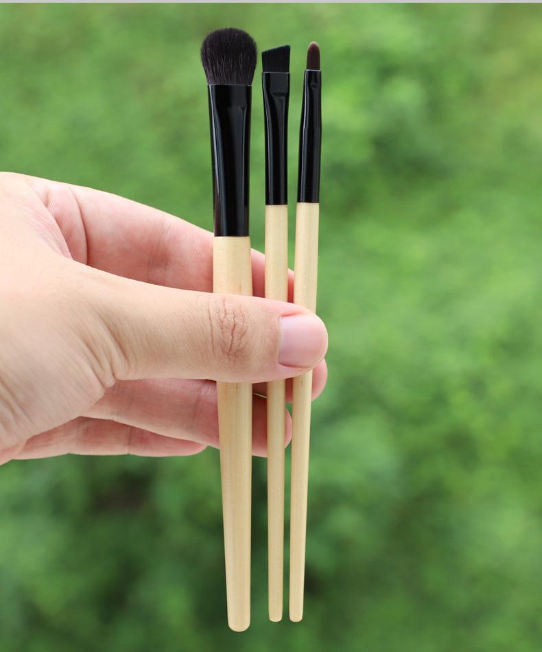 5/8-Piece Eye Brush Set: Pony Hair Blending, Luminous Wood Handle, Slanted Eyebrow, Eyeshadow, Concealer Brushes