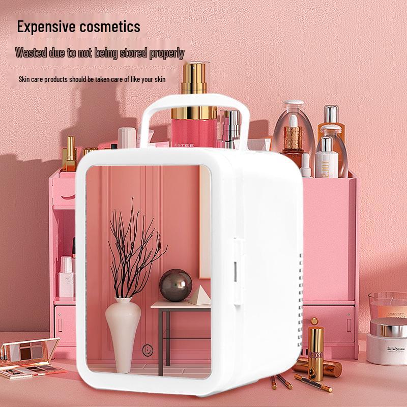 

Портативный двухрежимный косметический холодильник с зеркалом для макияжа