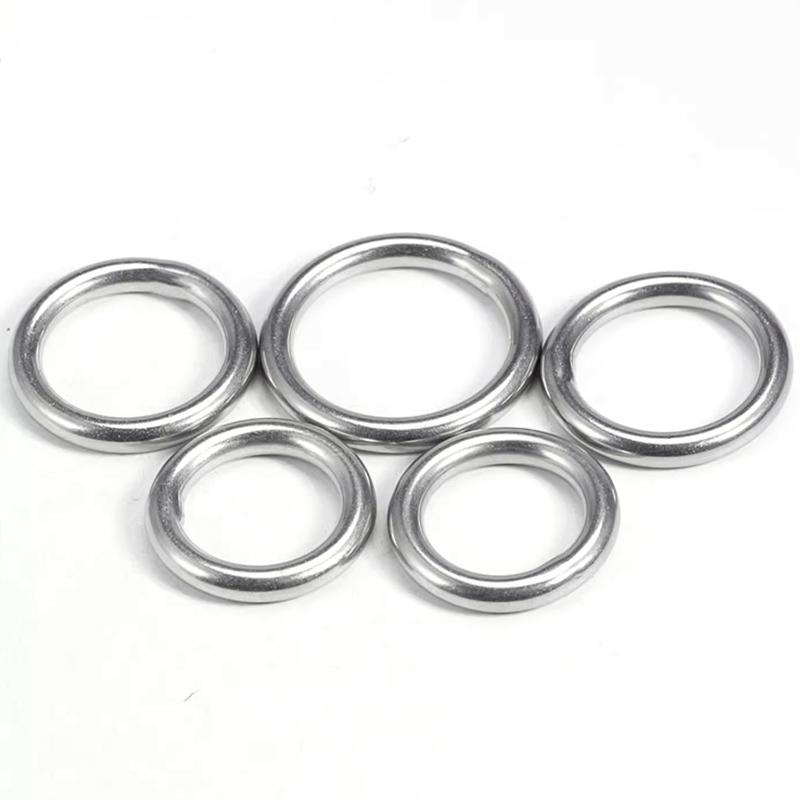 M3~M8 304 Stainless Steel Seamless Circular Round Ring Smooth Lifting Ring Solid O Ring for Pet Yoga Hanging ID 15~60mm