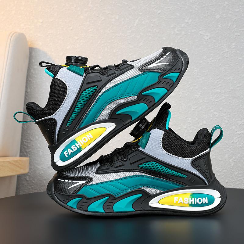 Autumn Kids Sports Shoes Rotating Buckle Non Slip Wear Resistant Running Shoes for Boys Girls Breathable