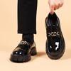 Thick Soled  Men'S Penny Loafers Slip On Lazy Shoes Platform Leather Casual Shoes JZ-631