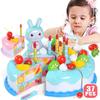 37 Pcs DIY Cutting Birthday Party Cake Toy Set Pretend Play Kitchen Food Toys Set Girls Boys Gift