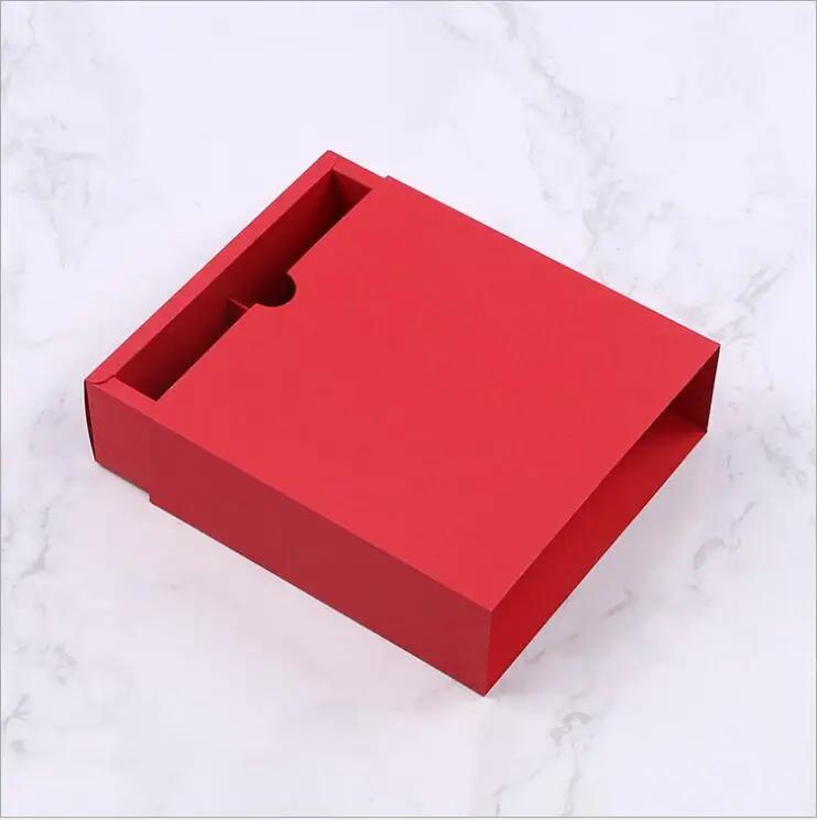 10pcs 4 Holes Kraft Paper Cake Box Moon Cake Souffle Gift Box Frosted Cover Drawer Cupcake Box and Packaging