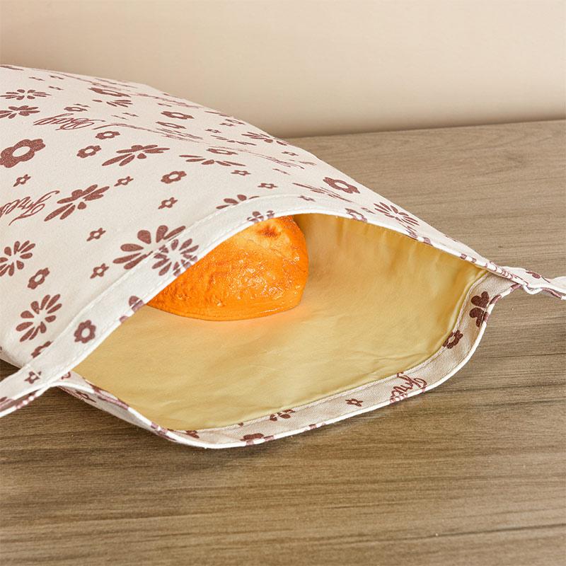 L Zipper Linen Cotton Beeswax Bread Bag Double-Layer with Buckle Reusable Food Storage for Bakery Eco-Friendly Sandwich Wrap