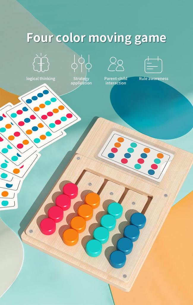 Montessori Four-Color Memory and Sorting Game - Early Education Toy
