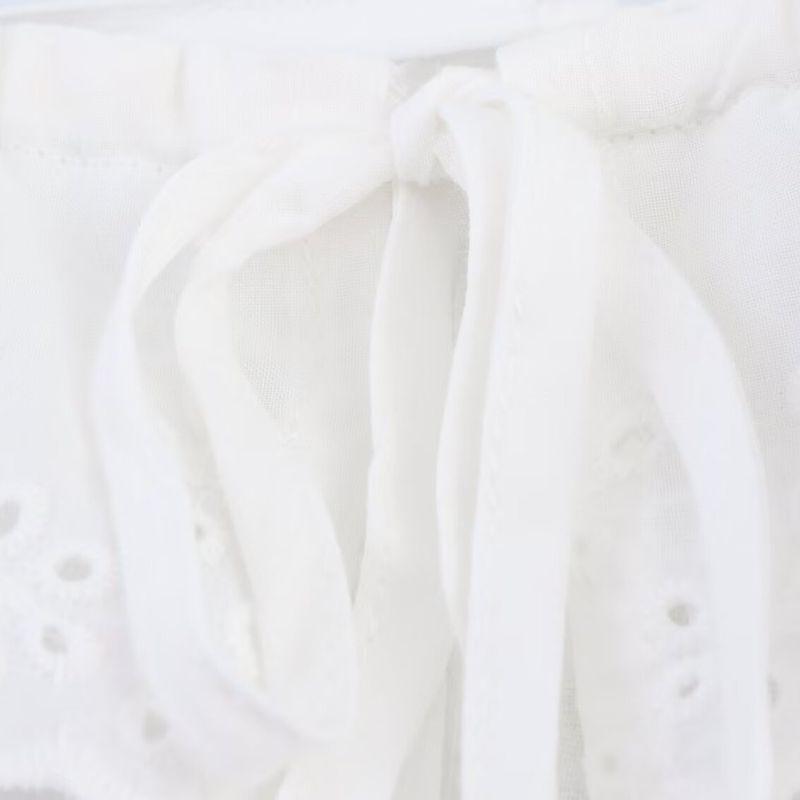 Kaslead New Women clothes Western Style Hollow Embroidery Laminated Top Shorts 0666099 8073286