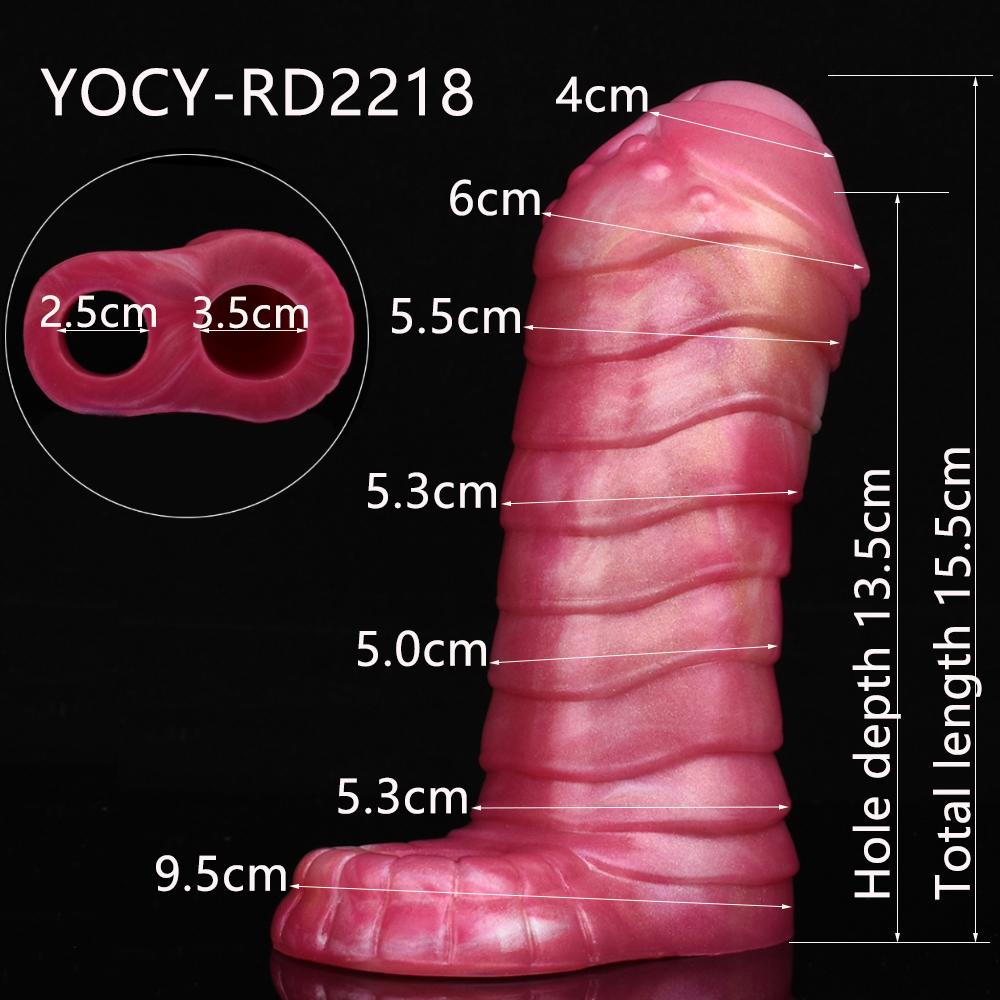 YOCY Men Cock Sheath Monster Dildo Sleeve Condom Penis Enlargement Liquid Silicone Sex Toys for Couples