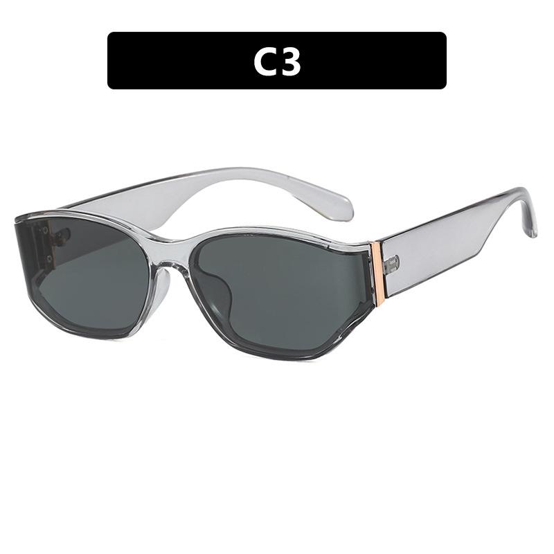 JYL Retro Small Rectangle Sunglasses Curved Premium UV Shield / 11305