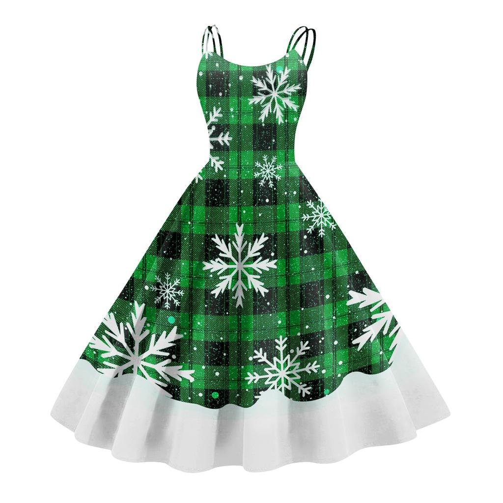 Damenmode Sexy trägerloses Gothic Cocktailkleid mit Weihnachtsgrafik, bedruckt, Vintage, lange Kleider