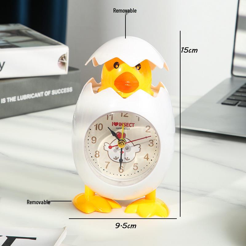 

Children s Cartoon Chicken Alarm Clock – Cute, Creative Desktop Bedside Timer for Students Mixed Styles белый