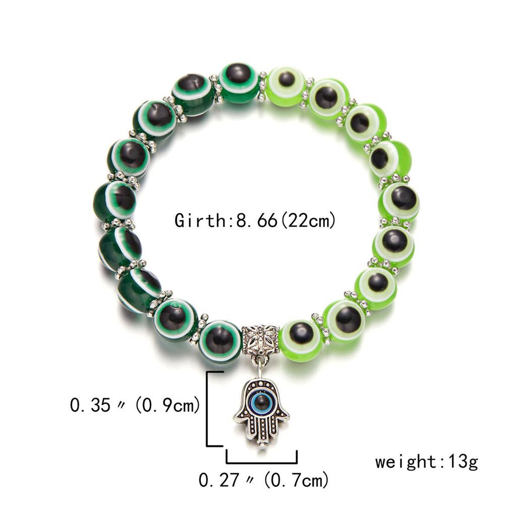 Vintage Classic Turkish Lucky Evil Eye Bracelet For Women Men Blue Evil Eye Palm Butterfly Owl Elaphant Pendant Bracelet Jewelry