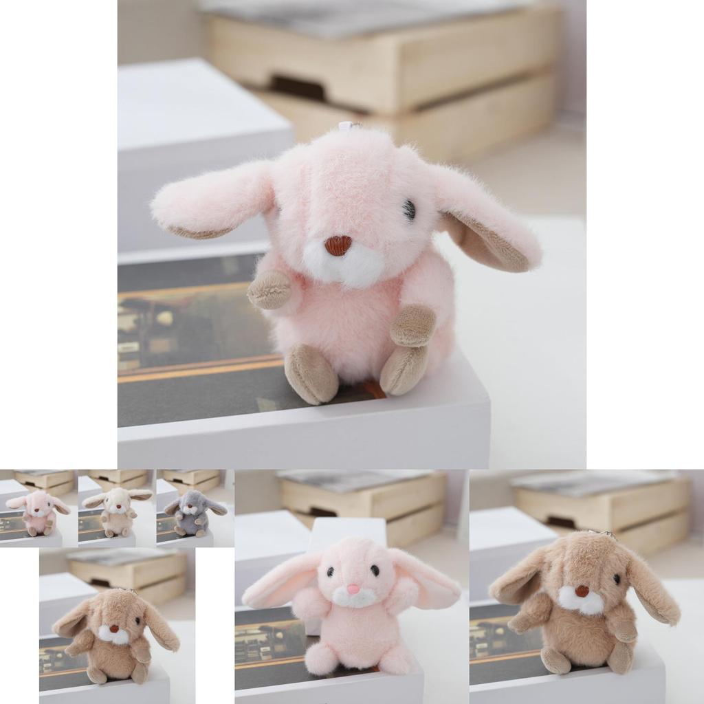 Realistic Adorable Rabbit Plush Keychain With Soft Pp Cotton Stuffing Cute Keyring Toy Perfect For Couples And Bags Car