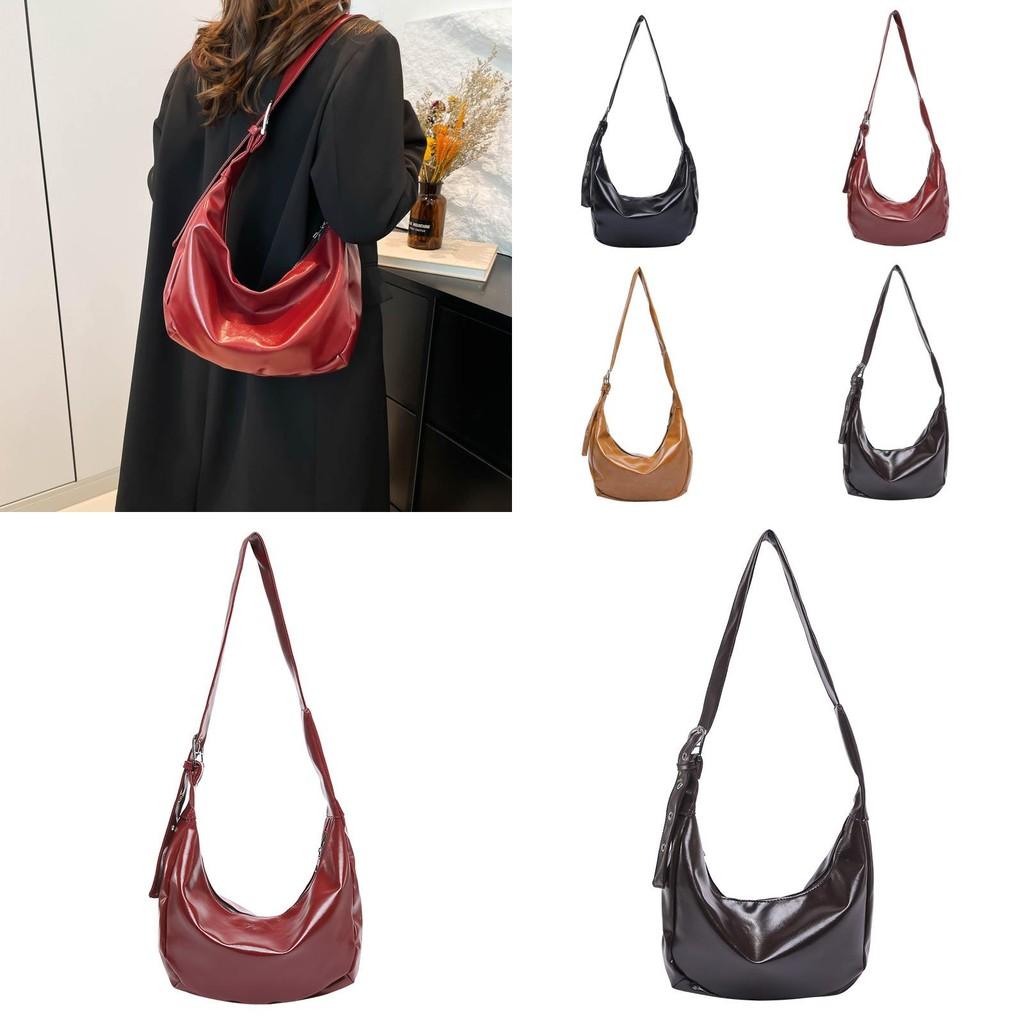 Chic Retro Dumpling Bag For Women Spacious Commuter Crossbody Bag With Simple Urban Style