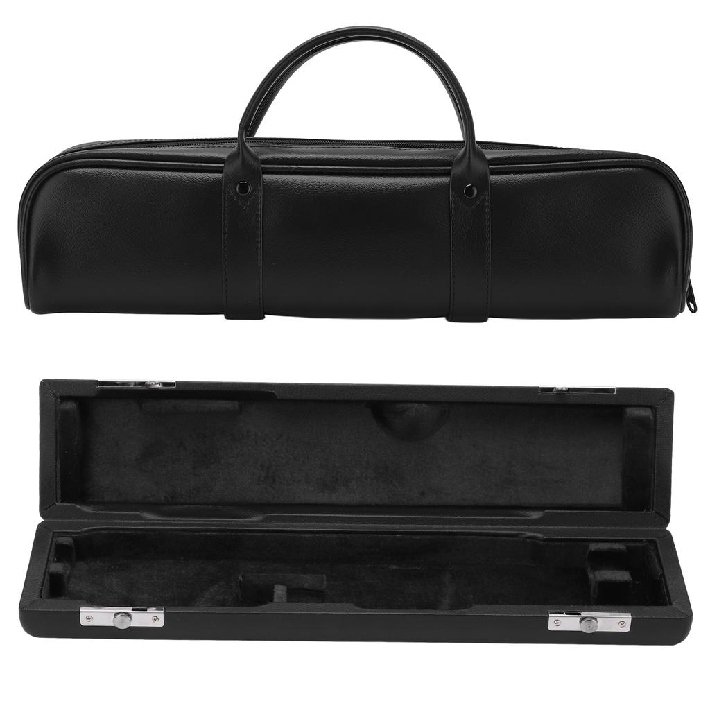 16 Hole Flute Bag Artificial Leather Black Flutes Case Box Musical Instrument Accessories