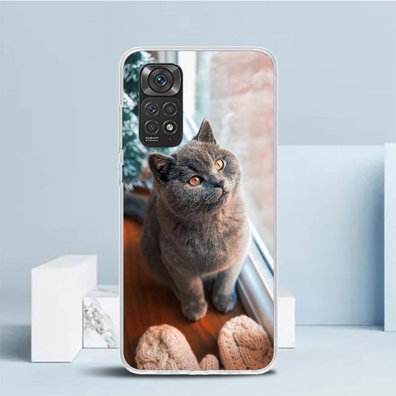 

Чехол для телефона с изображением британской короткошерстной кошки для Xiaomi Redmi Note 15 14 14S 13 12S 12 Pro Plus 11S 11 11T 11E 10S 10 + Мягкая задняя крышка из ТПУ Redmi Note 14 4G