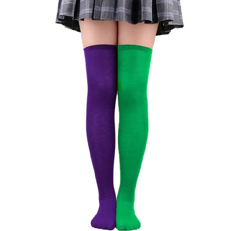 Weihnachts-Oberschenkelstrümpfe Gestreifte Über-das-Knie Unterschiedliche Farben Strümpfe