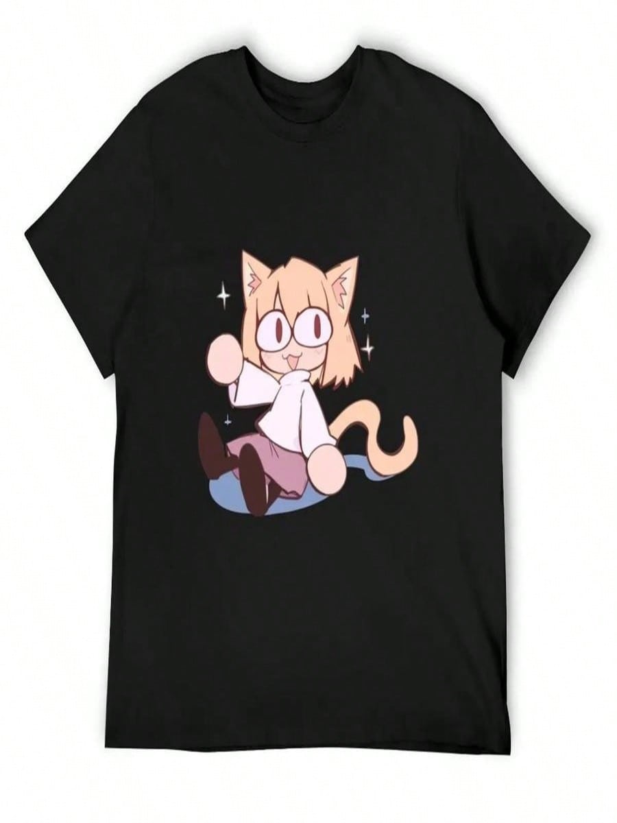 Neco Arc Funny Neco Arc,Neco Arc Memes,Neko Memes,Funny Neko,Neco Arc T-Shirt Sweat Shirts Graphic Tee Black T-Shirts For Men S