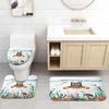 Funny Cat Bathroom Rugs Sets with U-Shaped Mat, Toilet Lid Cover, Non-Slip Bathroom Rugs Carpet, Cool Scuba Diving Cat Water Absorbent Bath Rugs,
