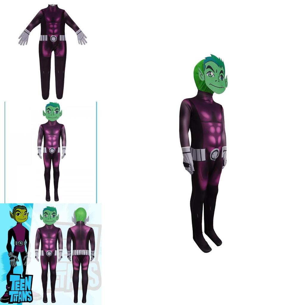 Halloween Teen Titans Anime Personages Cosplay Jumpsuit Voor Kinderen En Tieners