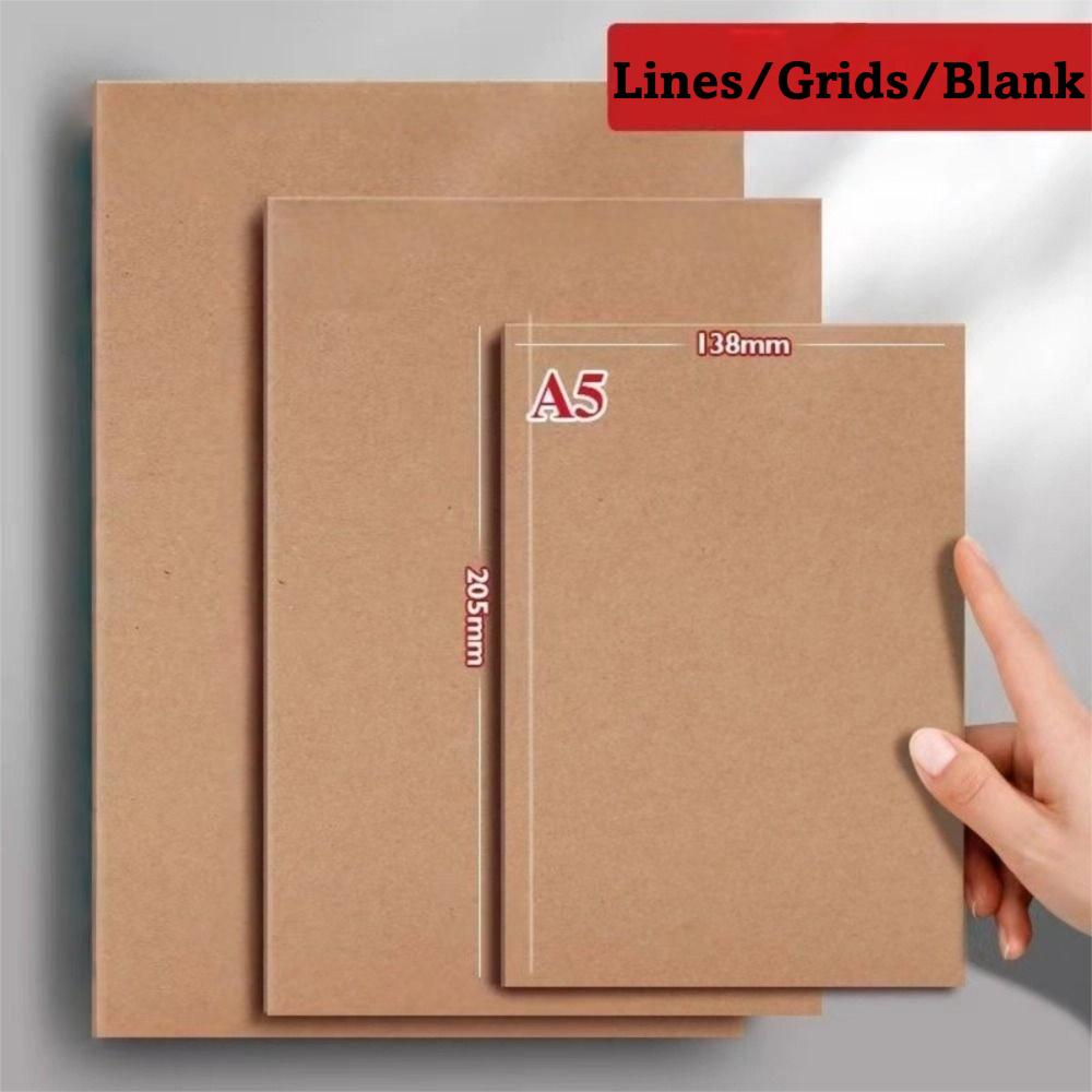 Thick Paper Kraft Paper Notebook Horizontal Line Blank Book Square Line Notebook Study Office