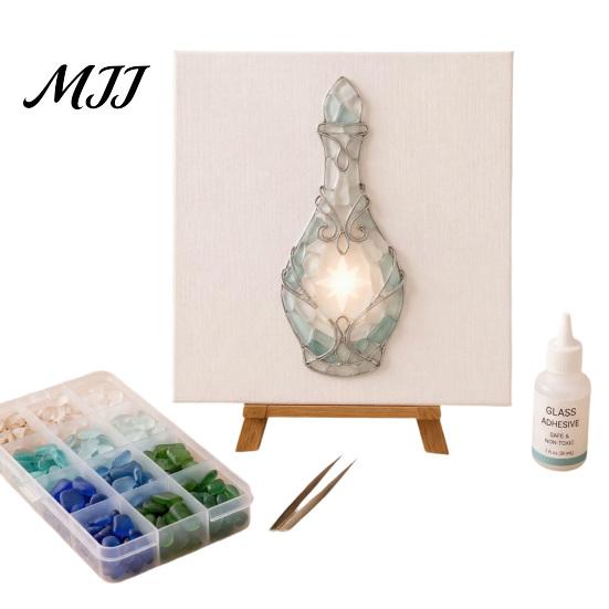 Creative Leisure Time Supplies DIY Mosaic Art Kit, Fantasy Circular Door Tile Craft Thoughtful Holiday Gift Sets Sea Glass Kit for Adults Beginners,
