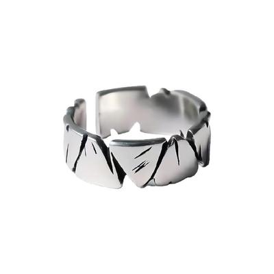 Bagues assorties pratiques et réglables Argent antique Design minimaliste Bagues pour hommes Texture métallique Convient pour le port en couple
