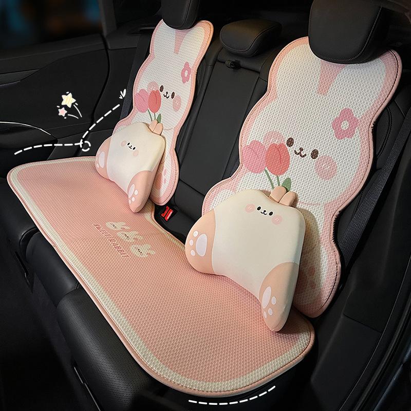 Car seat cushion cute cartoon car breathable seat cushion creative car seat cover universal in all seasons