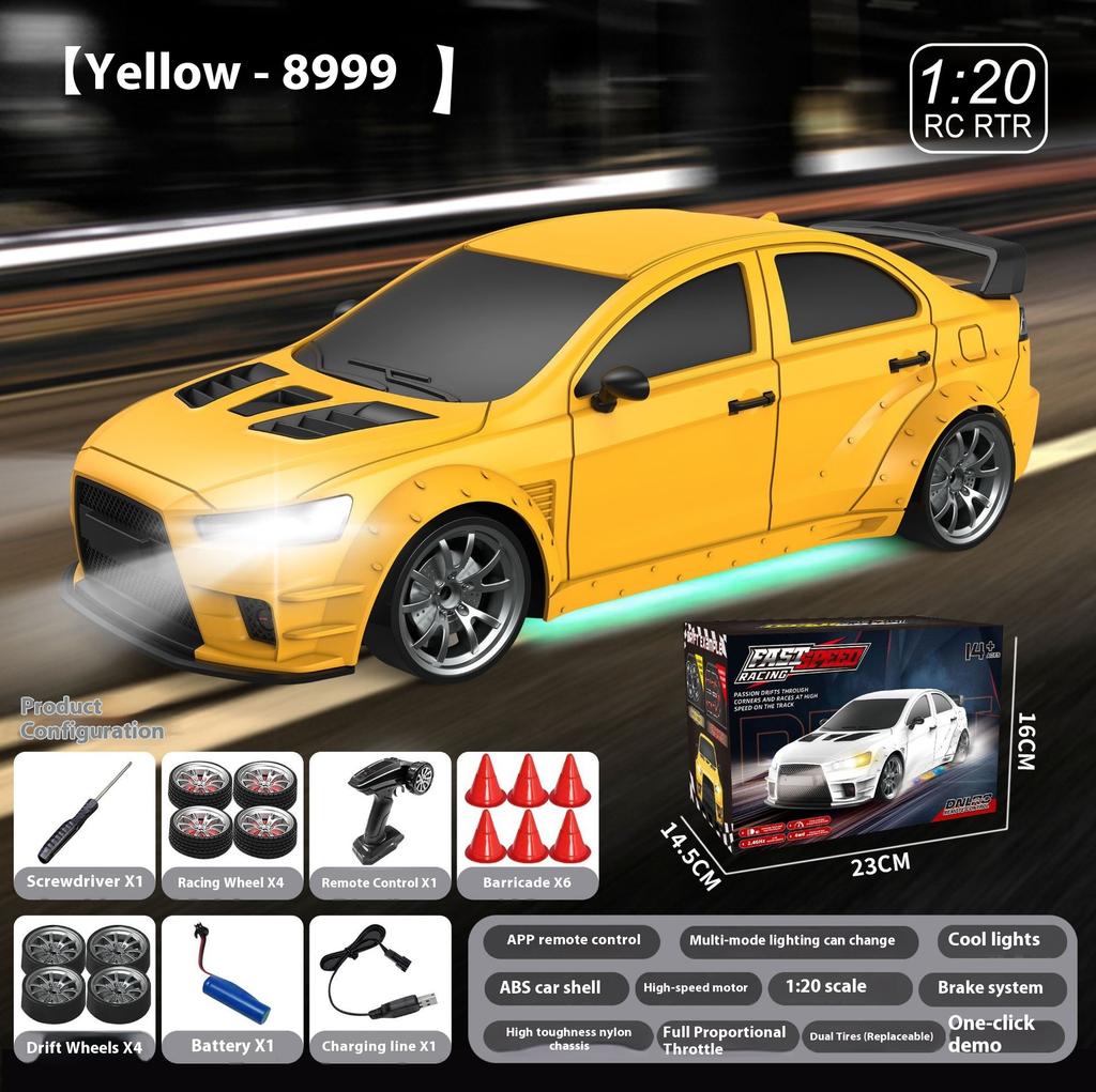 1/20 Terénní dálkově ovládané driftovací auto s více světelnými režimy ovládanými aplikací Dětský dárek pro dálkově ovládané