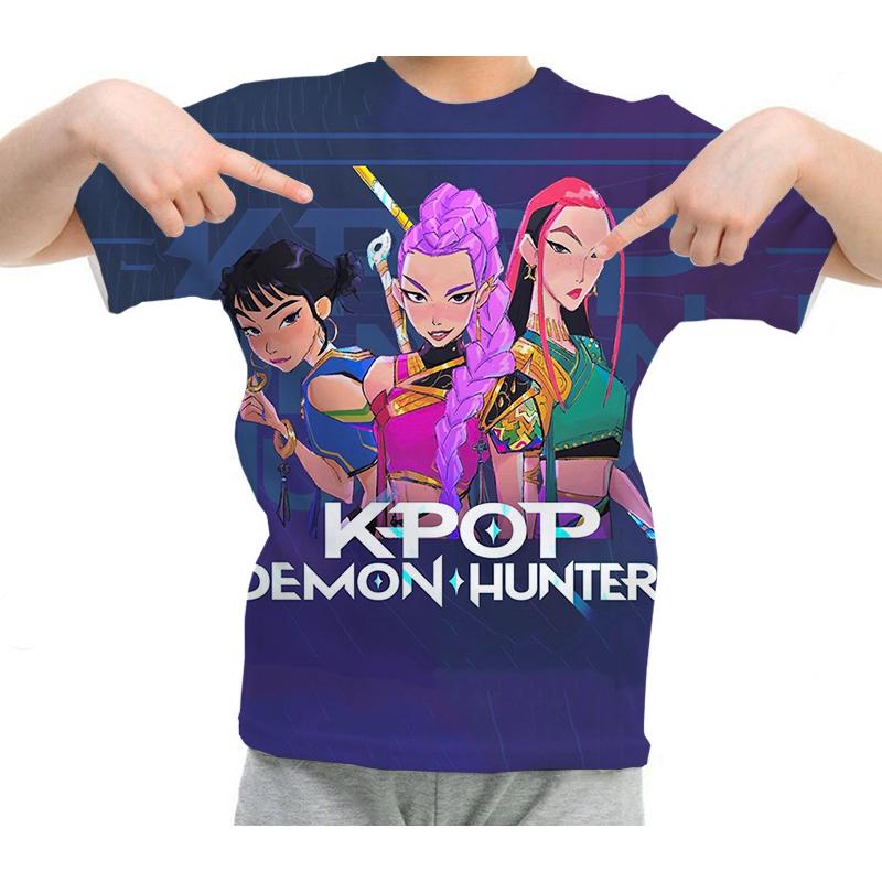 KPop Demon Hunters Cartoon Anime 3D Print T-Shirts Men Women Fashion Streetwear Short Sleeve T Shirt Male Tees Tops Man Clothing