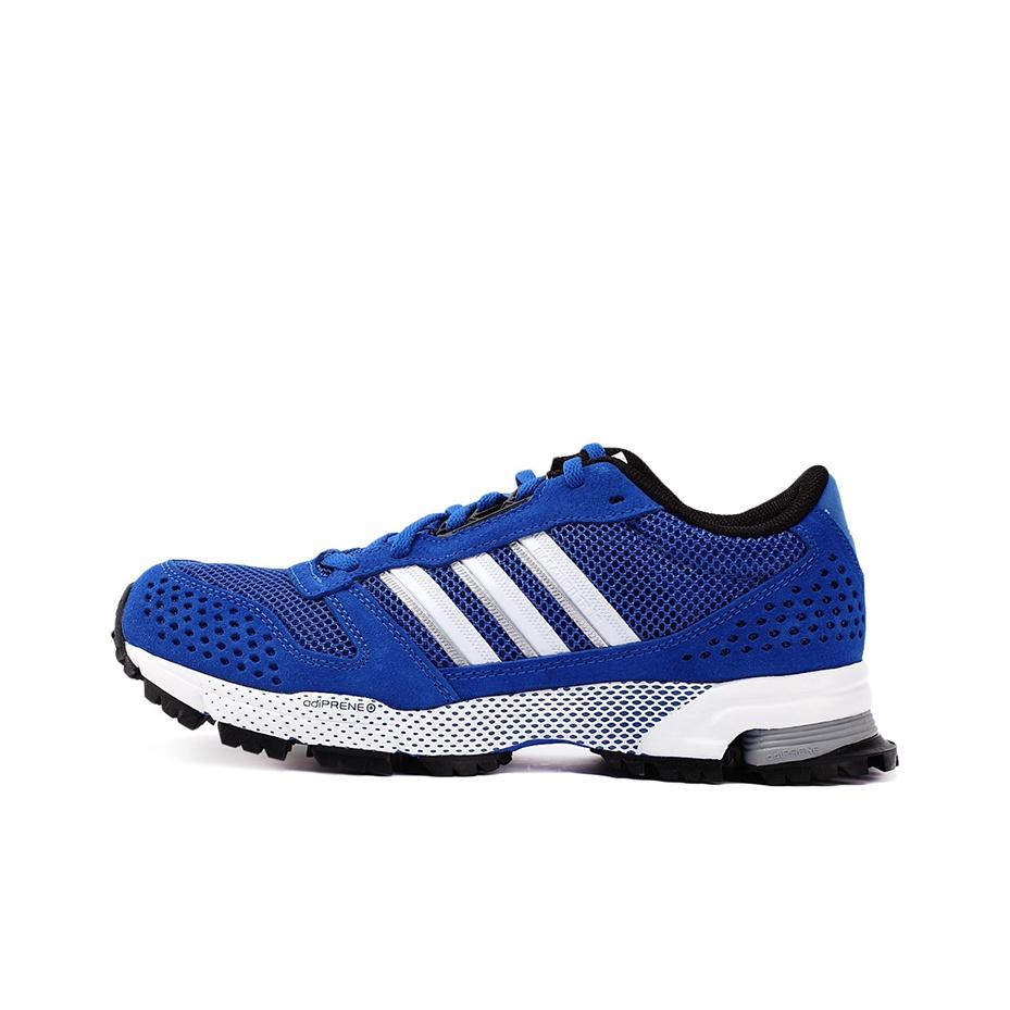 Adidas Marathon 10 Модные Нескользящие Легкие Низкие Беговые Кроссовки Мужские кроссовки Синий Белый S77540 42⅔