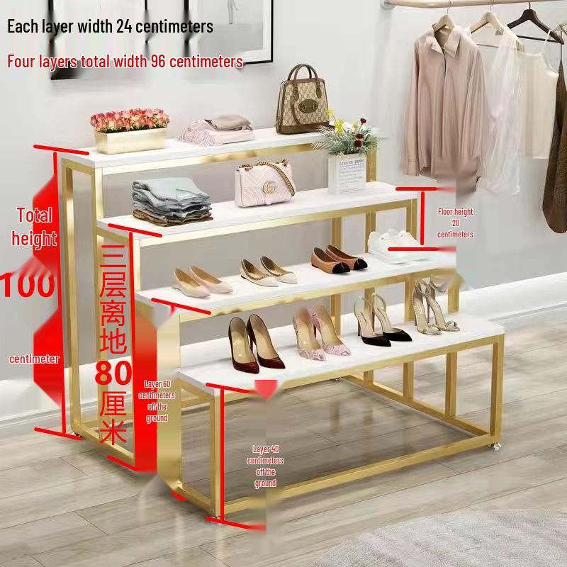 Creative Children's Clothing Display Rack with Faux Marble Waterfall Table