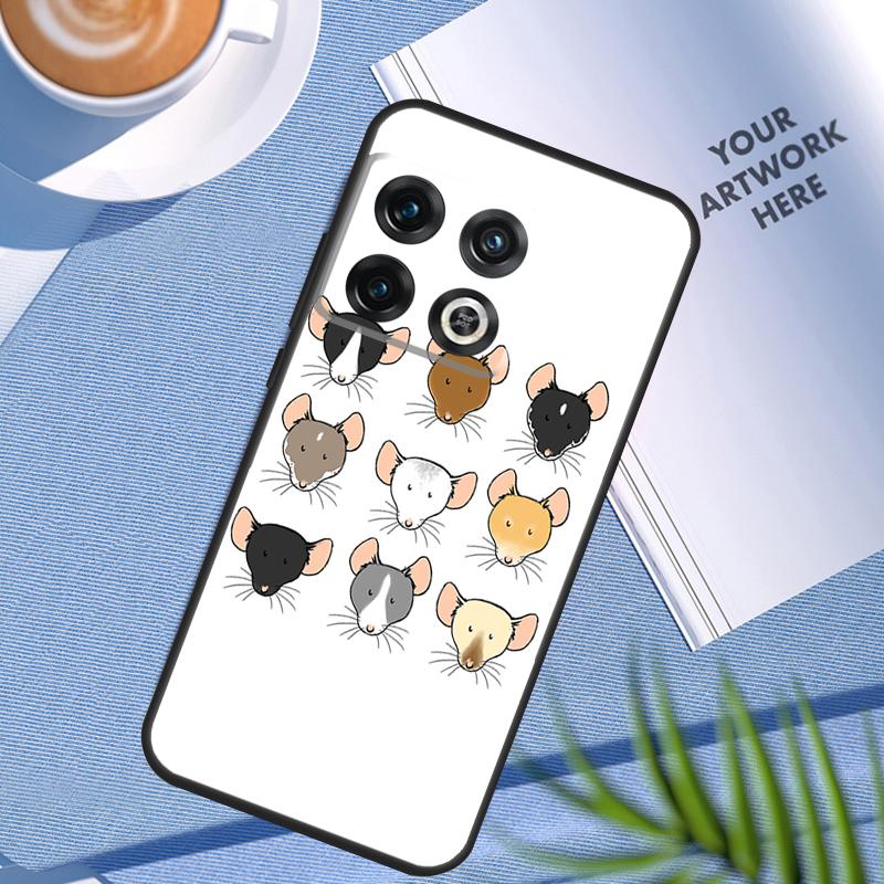 Cute Cartoon Animal Rat Case For OnePlus 12R 10T 10R 9R 8T 12 11 9 10 Pro Nord CE 3 Lite 2 2T CE4 N10 N20 N30 Cover