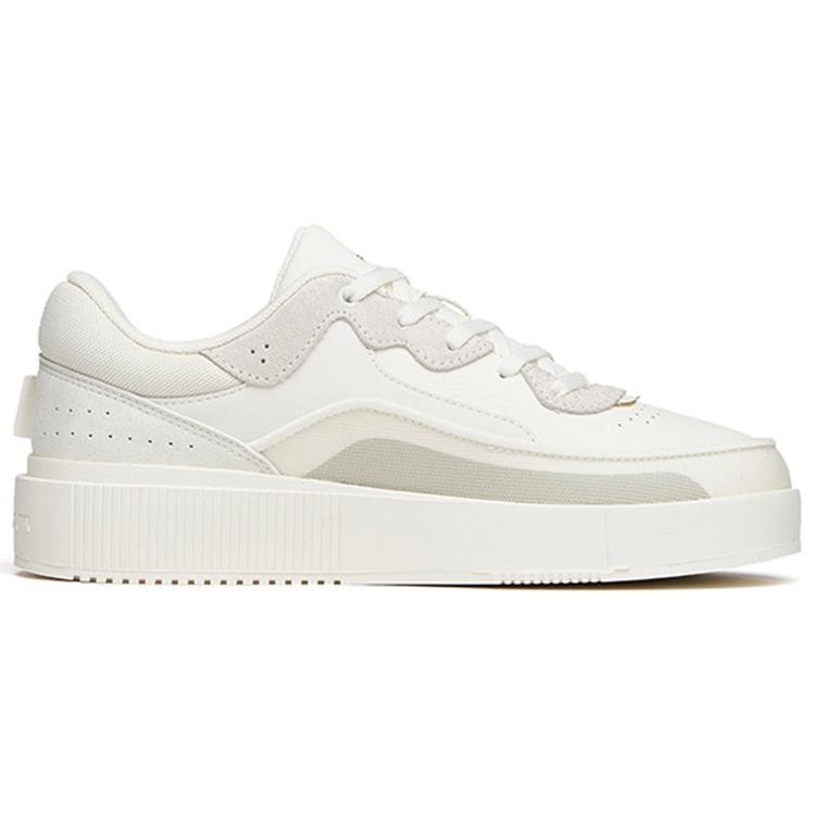 Anta Life Collection Abrasion Resistant Breathable Low top Skateboard Shoes Women's White Gray 922148031-1