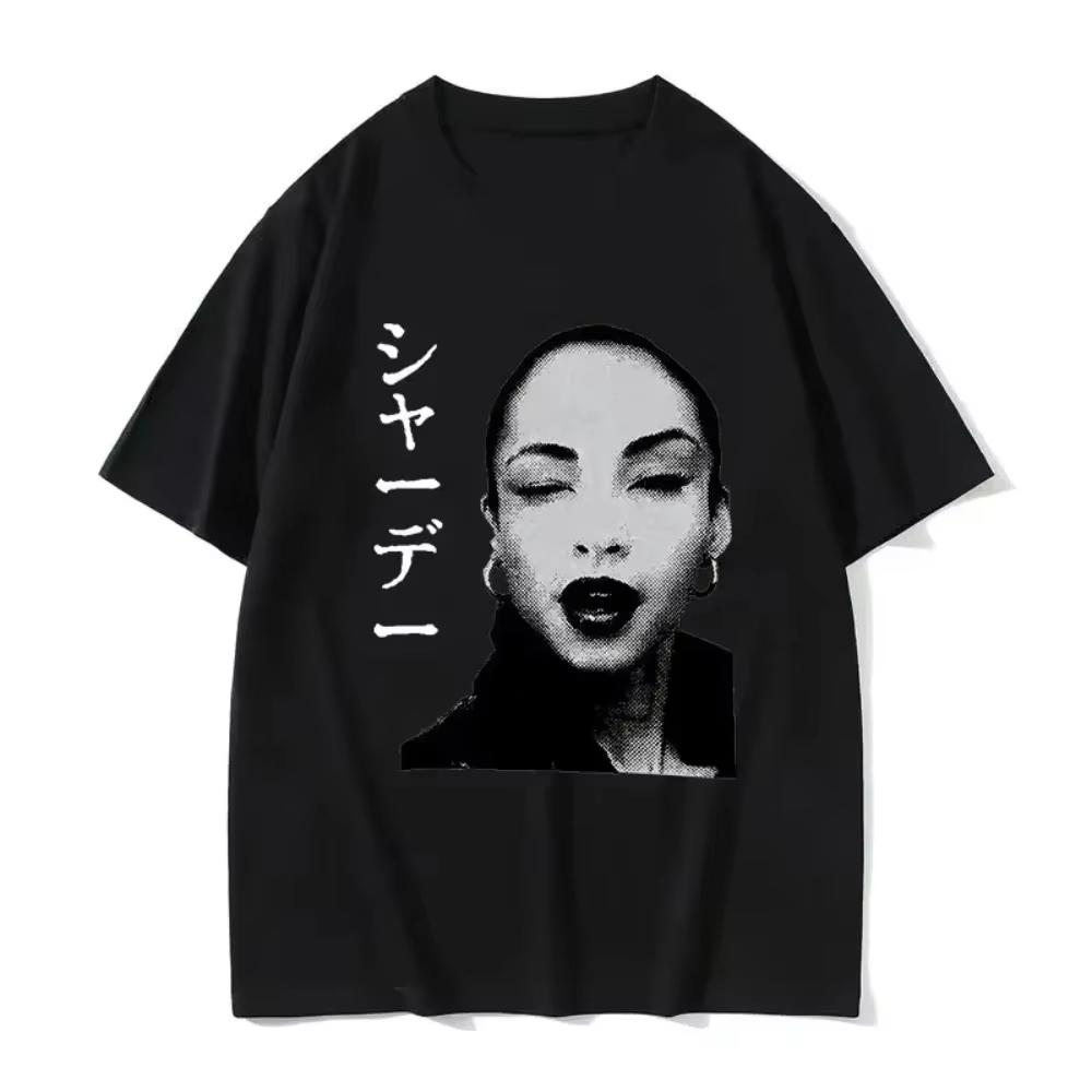 

90s Singer SSade Print Graphic T Shirt Men and Women Hip Hop Vintage Short Sleeve Tshirts Oversized Tshirt Streetwear Graphic 4XL