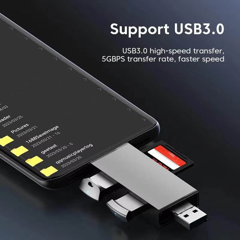7-in-1 Multifunction USB 3.0 Card Reader U Disk Type-C/Micro USB/TF/SD Flash Drive Memory Card Reading Adapter Phone Accessories