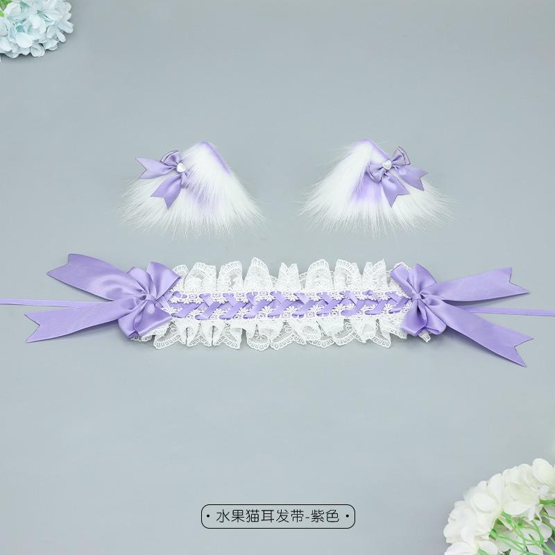Cute Girl Hair Accessories Lolita Comic Show Multi-purpose Pair Clip Bow Headgear Cat Ear Hairpin Cat Ear Headband
