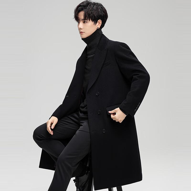 Men's FAPAI Wool & Silk Blend Double-Breasted Overcoat