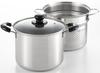 Hrnec na těstoviny Yoshikawa Cook Look II, 22 cm, skleněná poklice s jádrem, nerezová ocel, kompatibilní s ohněm, vyrobeno v Japonsku, SJ2187, 6,5 l, obouruční, plynový/IH