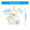 Puppy Toy Keychain with Bowknot Cartoon Big Ear Dog Plush Dolls Keyring Pendant Backpacks Bag Charm for Women and Girls