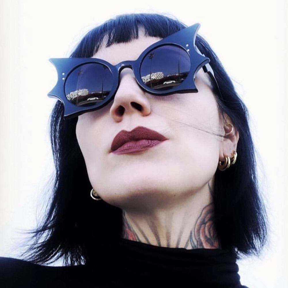 Cosplay Halloween Bat Shaped Sunglasses Novelty UV400 Protection Colorful Goth Sun Glasses Halloween Party Decor Supplies Props