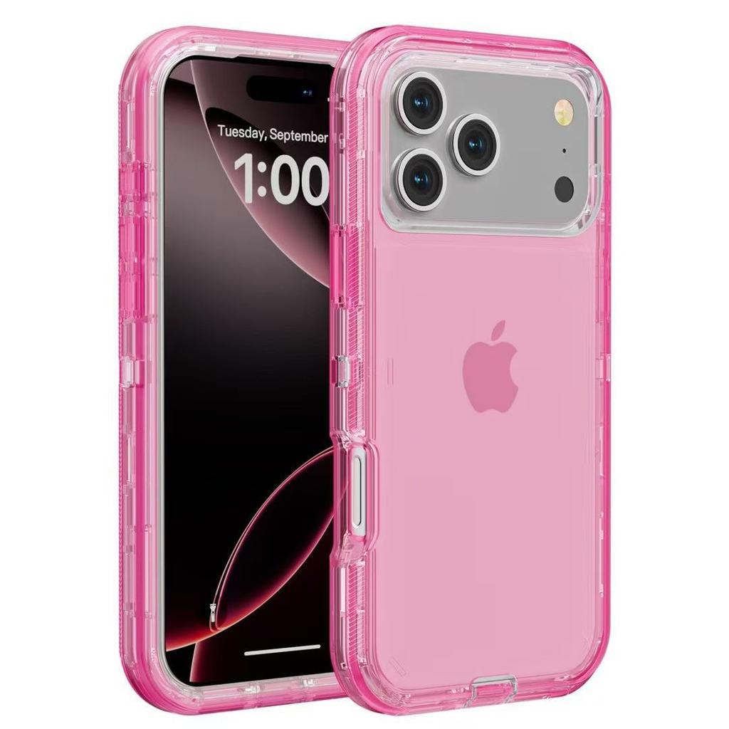 Simple Solid Color Heavy Duty Military Grade Anti-Drop Armor 3IN1 for IPhone 17Air 16E 16 15 14 PLUS 13 12 11 17 Pro Max Otther with Box Clear Case