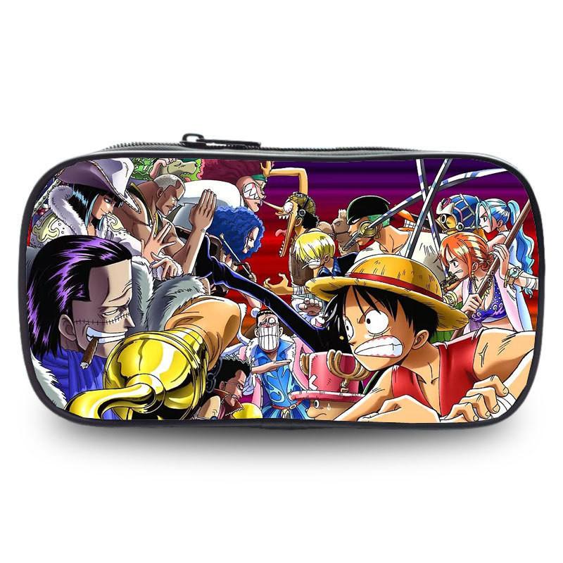 One Piece Luffy Anime Printed Student Single Layer Stationery Storage Pencil Bag For Boys And Girls