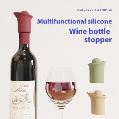 Reusable Food Grade Silicone Wine Bottle Stopper, Household Freshness Leak-proof Sealing Stopper For Wine, Champagne