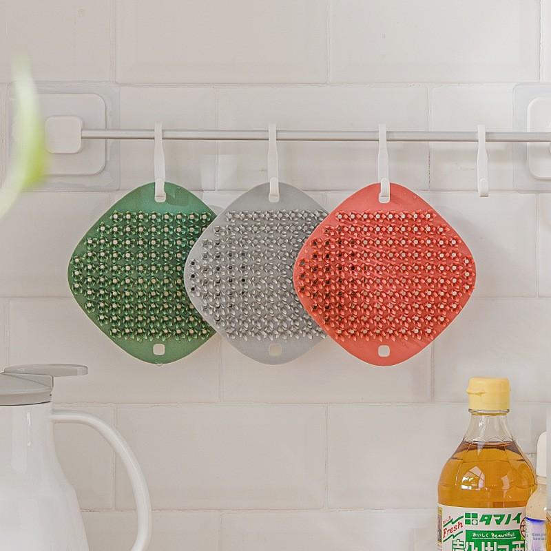 1PCS Silicone Fruit and Vegetable Cleaning Brush Dishwashing Brush Household Kitchen Decontamination Not Easy To Stick Oil Scouring Pad Pot Brush